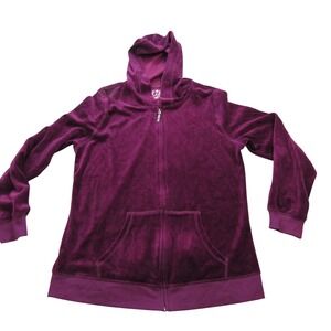Made for Life‎ Women's Purple Velour Zip Hoodie Jacket Size M